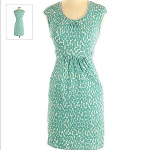 Boden Turquoise Print Sheath Dress